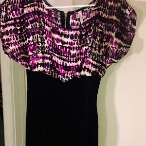 Black and purple zip up form fitting dress